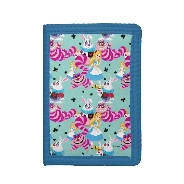 Alice In Wonderland | Colorful Fun Pattern Trifold Wallet (Front Vertical)