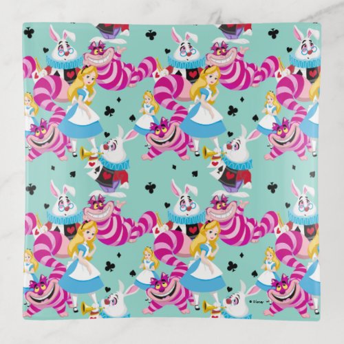 Alice In Wonderland  Colorful Fun Pattern Trinket Tray