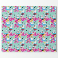 Alice In Wonderland | Colorful Fun Pattern Wrapping Paper Sheets | Zazzle