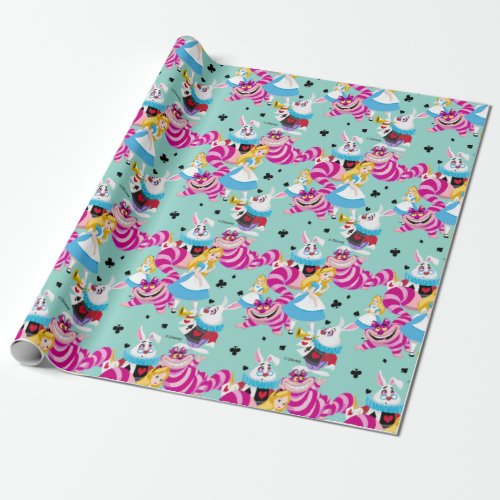 Alice In Wonderland  Colorful Fun Pattern Wrapping Paper