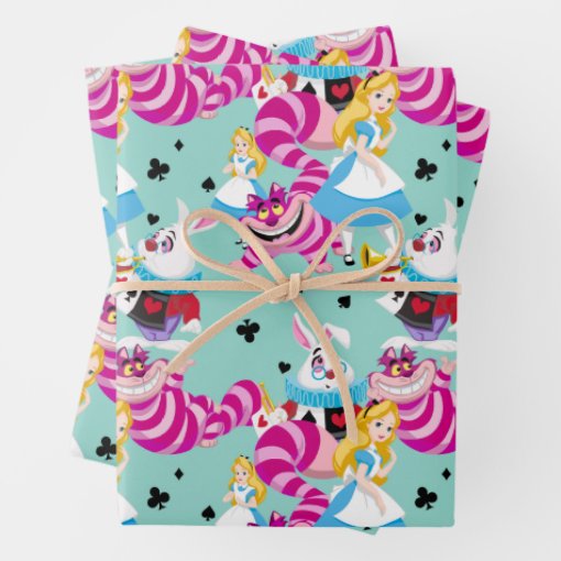 Alice In Wonderland Wrapping Paper
 Alice In Wonderland Colorful Fun Pattern Wrapping Paper Sheets