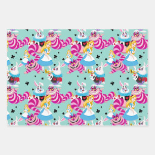 Alice In Wonderland   Colorful Fun Pattern Wrapping Paper Sheets