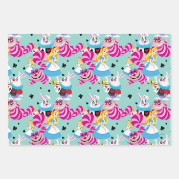 Alice In Wonderland | Colorful Fun Pattern Wrapping Paper Sheets by aliceinwonderland at Zazzle