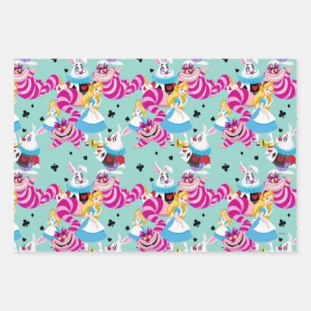 Alice In Wonderland | Colorful Fun Pattern Wrapping Paper Sheets