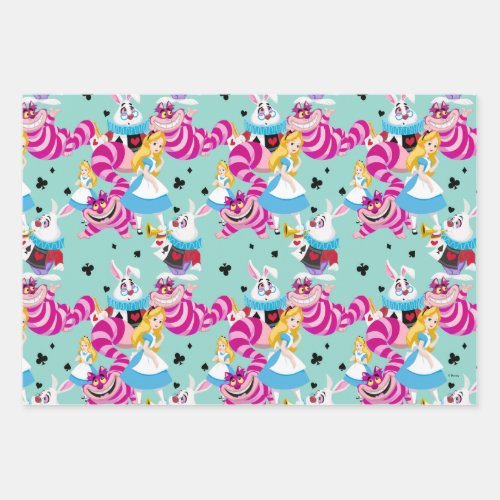Alice In Wonderland  Colorful Fun Pattern Wrapping Paper Sheets