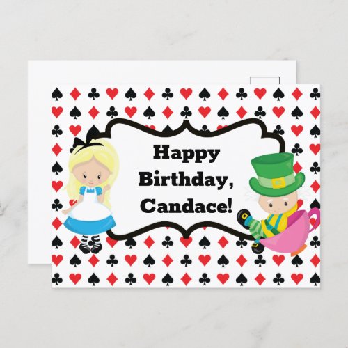 Alice in Wonderland Cool Childrens Birthday Postcard