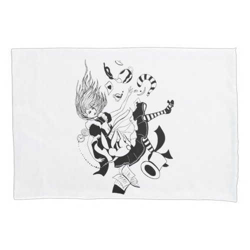 Alice in Wonderland cool graphic illustration Pillow Case