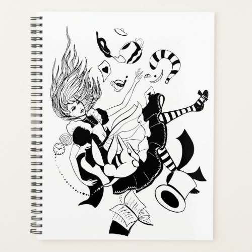 Alice in Wonderland cool graphic illustration Planner
