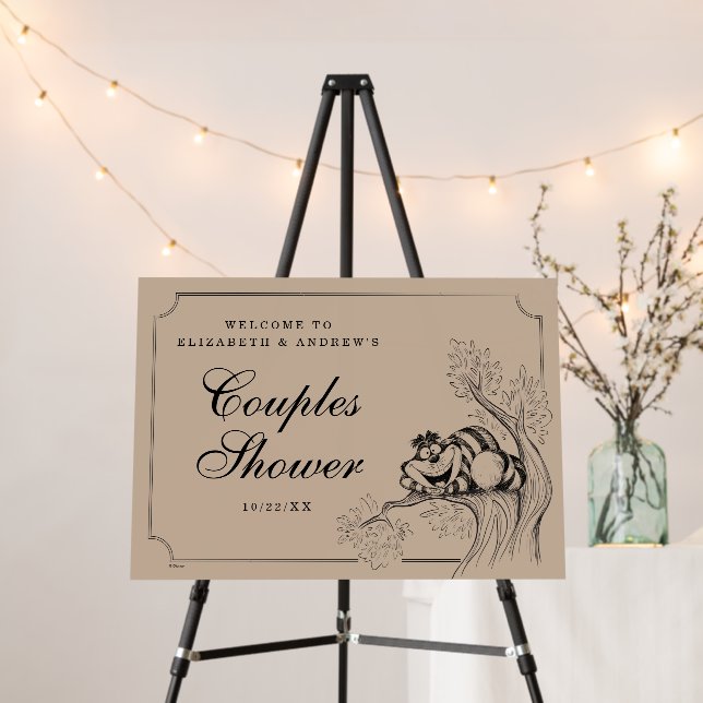 Alice in Wonderland Couples Shower Welcome Foam Board (In Situ (Stand))