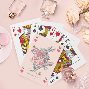 Alice in Wonderland Crown Knave of Hearts Monogram Playing Cards