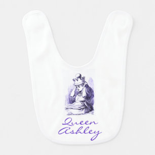Alice in Wonderland Crown Purple Baby Bib