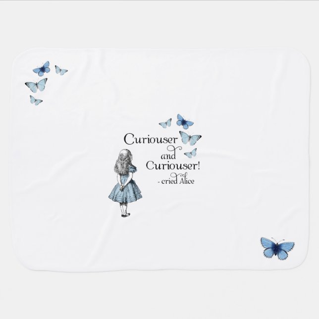 Alice in Wonderland Curiouser Baby Blanket (Horizontal)