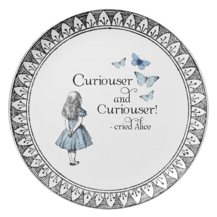 Alice in Wonderland Curiouser Butterflies Plate