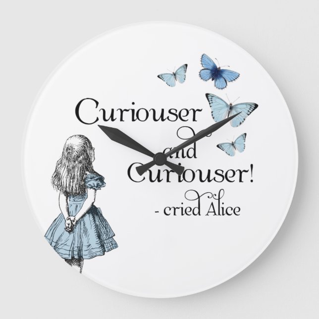 Alice in Wonderland Curiouser Butterfly Clock (Front)