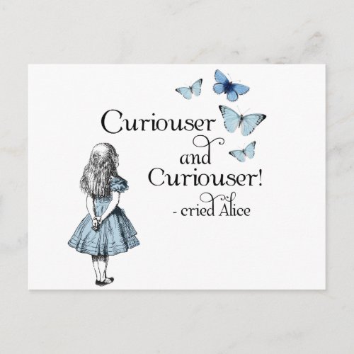 Alice in Wonderland Curiouser Butterfly Postcard