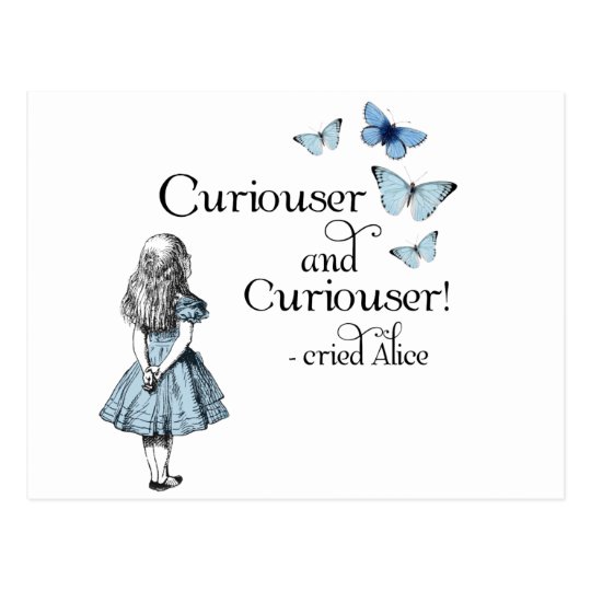 Alice In Wonderland Curiouser Butterfly Postcard Zazzle 