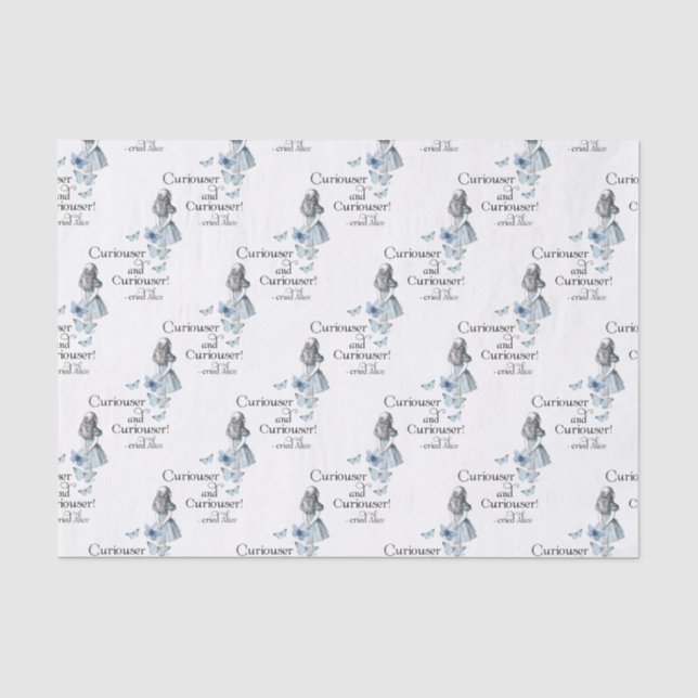 Alice in Wonderland Curiouser Butterfly Tissue Paper (Front)