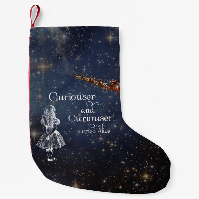 Alice in Wonderland Curiouser Christmas Stocking (Front)