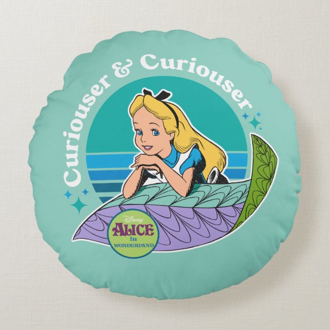 Alice in Wonderland | Curiouser & Curiouser Round Pillow (Front)