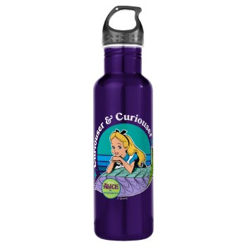 Alice In Wonderland | Curiouser & Curiouser Stainless Steel Water Bottle by aliceinwonderland at Zazzle