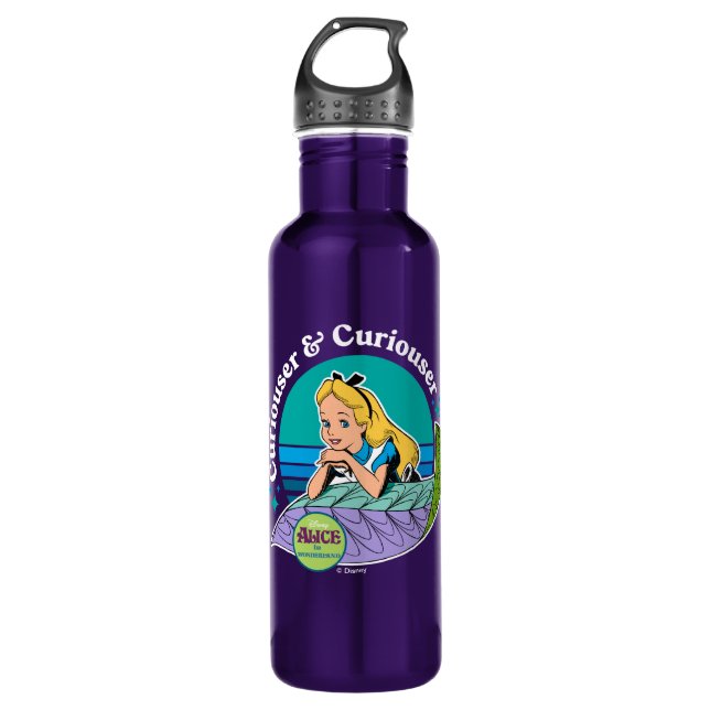 Alice in Wonderland | Curiouser & Curiouser Stainless Steel Water Bottle (Front)