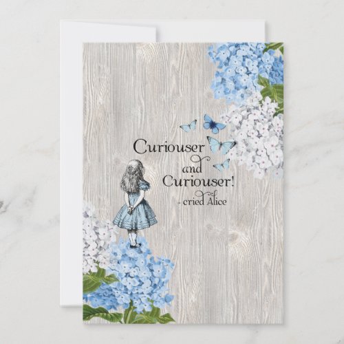 Alice in Wonderland Curiouser Floral Greeting Card