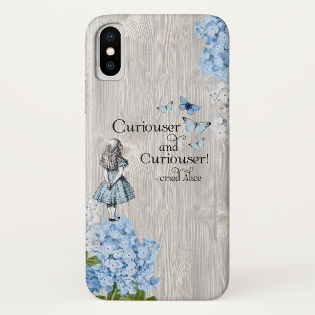 Alice in Wonderland Curiouser Floral Phone Case (Back)