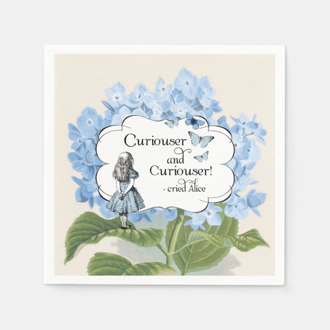 Alice in Wonderland Curiouser Hydrangea Napkins (Front)