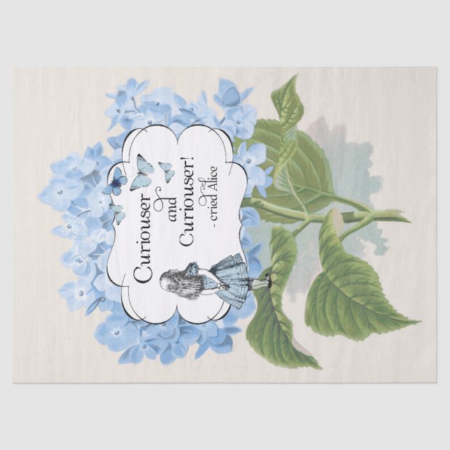 Alice in Wonderland Curiouser Hydrangea Tissue Paper (Front)