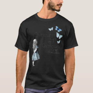 Alice in Wonderland Curiouser Quotation Blue Butte T-Shirt