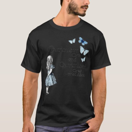 Alice in Wonderland Curiouser Quotation Blue Butte T_Shirt