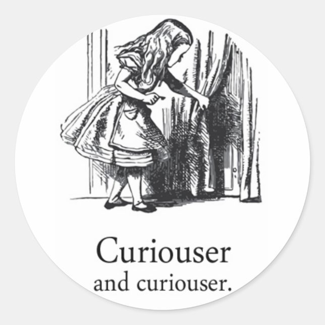 Alice In Wonderland Curiouser Round Sticker Set (Front)