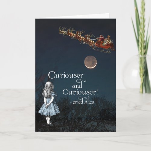 Alice in Wonderland Curiouser Santa Christmas Card