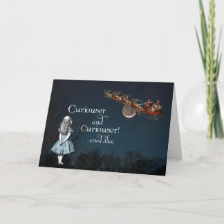 Alice in Wonderland Curiouser Santa Christmas Card