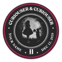 Alice in Wonderland, Curiouser, Sobriety Medallion Classic Round Sticker