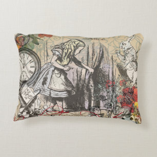 Alice in Wonderland Curtain Classic Art Accent Pillow