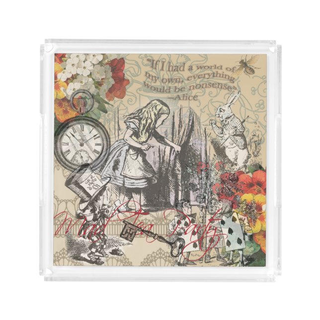 Alice in Wonderland Curtain Classic Art Acrylic Tray (Front)