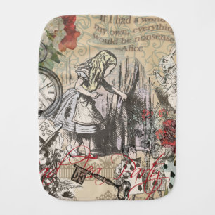 Alice in Wonderland Curtain Classic Art Baby Burp Cloth