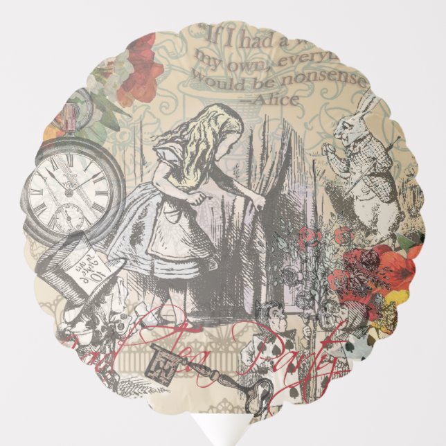 Alice in Wonderland Curtain Classic Art Balloon (Front)
