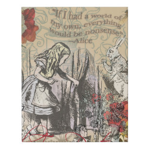 Alice in Wonderland Curtain Classic Art Faux Canvas Print