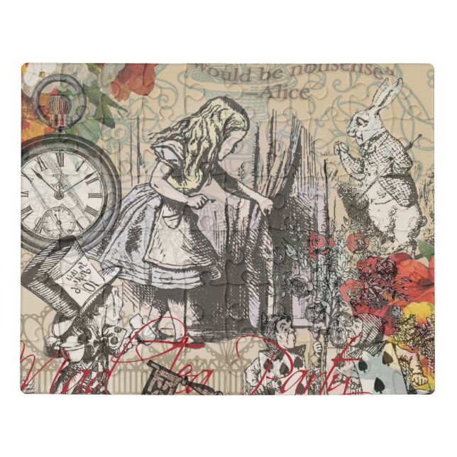 Alice in Wonderland Curtain Classic Art Jigsaw Puzzle (Puzzle Horizontal)