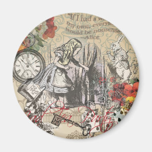 Alice in Wonderland Curtain Classic Art Magnet