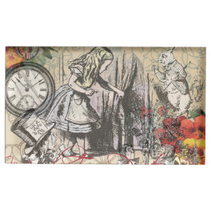 Alice in Wonderland Curtain Classic Art Place Card Holder