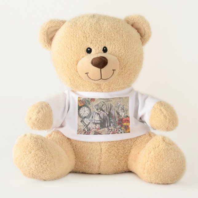 Alice in Wonderland Curtain Classic Art Teddy Bear (Front)