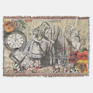 Alice in Wonderland Curtain Classic Art Throw Blanket