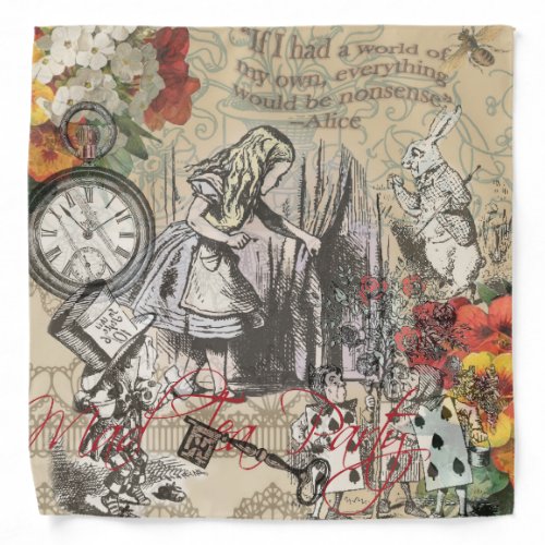 Alice in Wonderland Curtain Nonsense Bandana