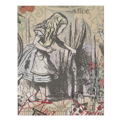Alice in Wonderland Curtain Nonsense Faux Canvas Print