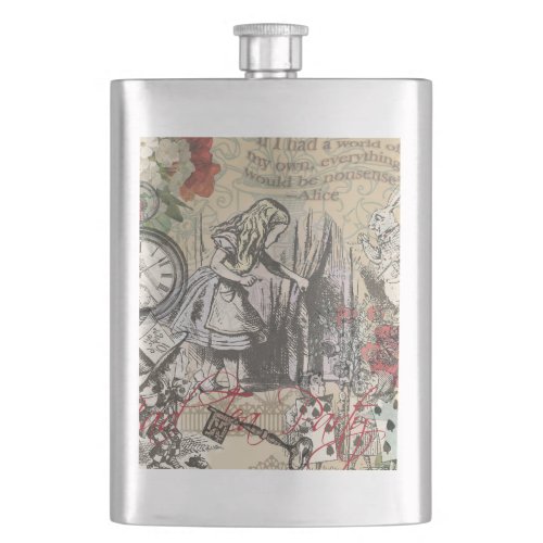 Alice in Wonderland Curtain Nonsense Flask