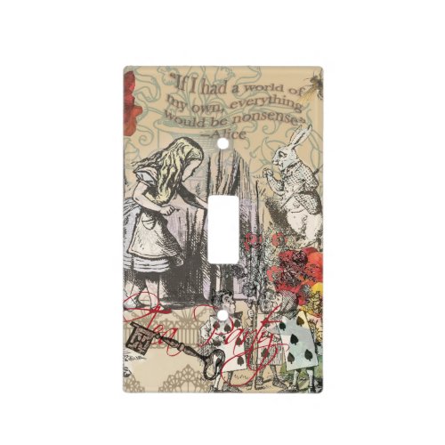 Alice in Wonderland Curtain Nonsense Light Switch Cover
