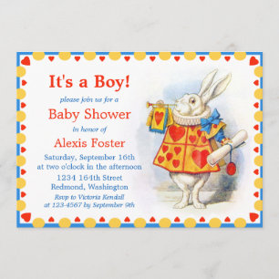 Alice in Wonderland Custom Baby Shower Invites